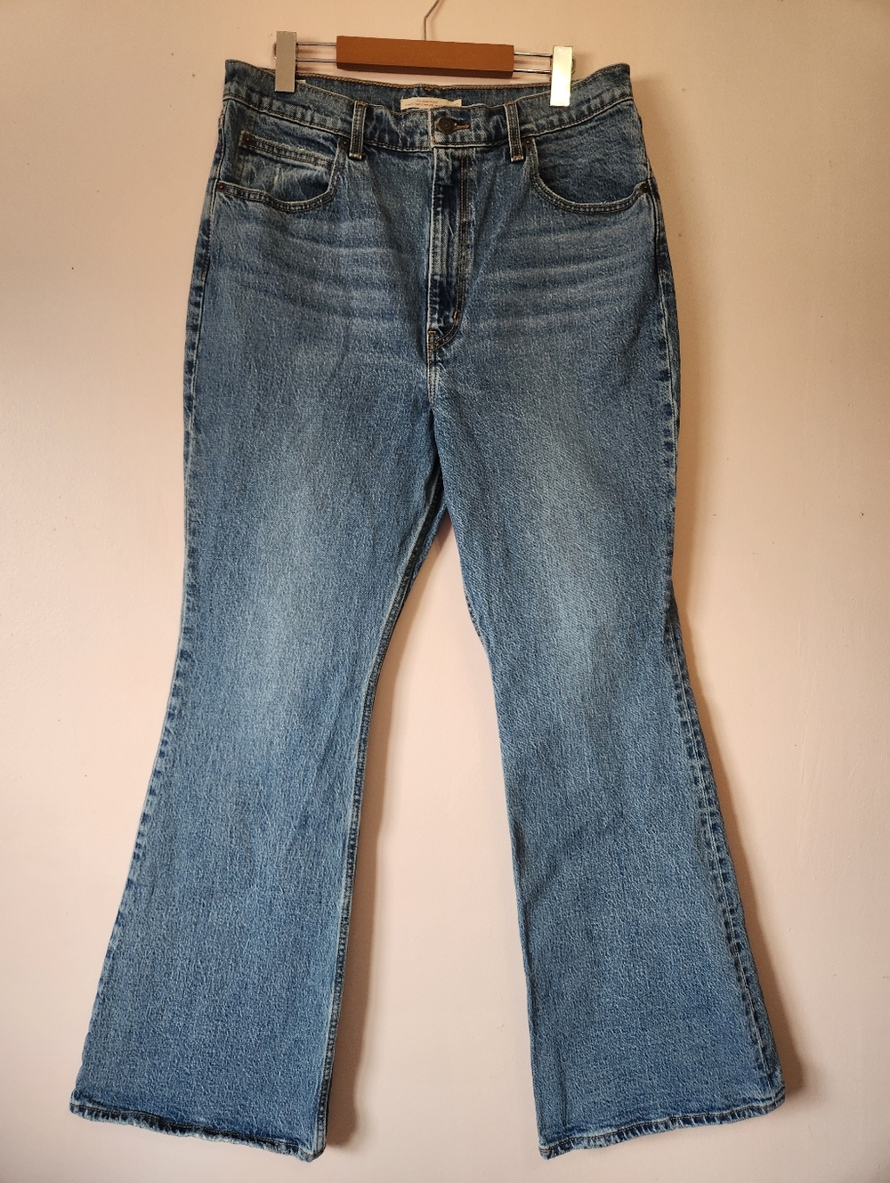 Levi's Premium 70s High Flare Jeans Sonoma Walks Big E Blue High Rise Size 32